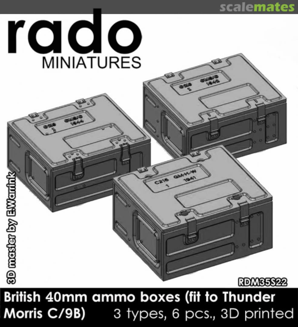 Boxart 40mm ammo boxes RDM35S22 Rado Miniatures