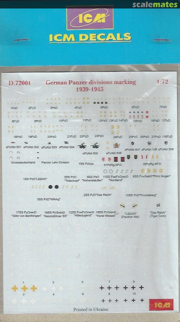 Boxart German Panzer divisions marking D.72001 ICM