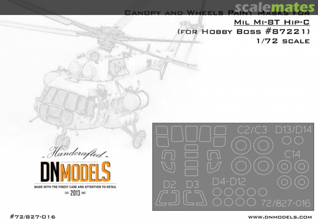 Boxart Mi-8/Mi-17 Hip - Canopy & Wheels Paint Masks 72/827-016 DN Models