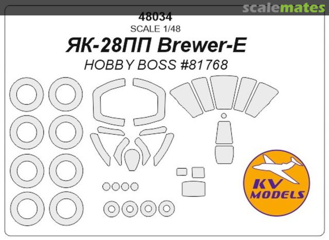 Boxart Mask for Yak-28PP + wheels masks 48034 KV Models