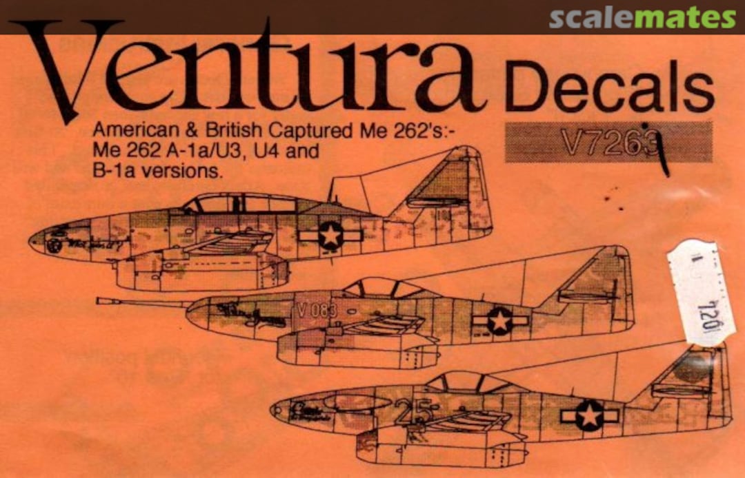 Boxart American & British captured Me 262's V7263 Ventura