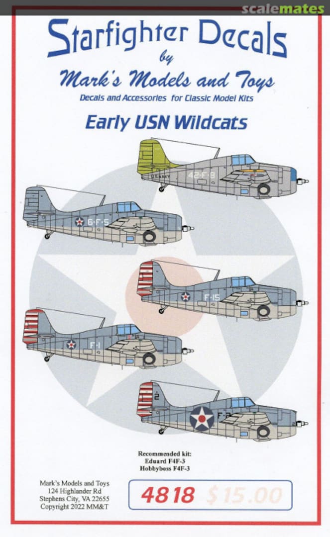 Boxart Early USN Wildcats 4818 Starfighter Decals