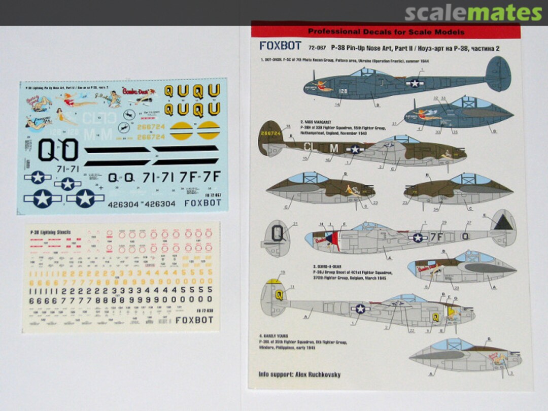 Boxart P-38 Pin-Up Nose Art 72-067 Foxbot