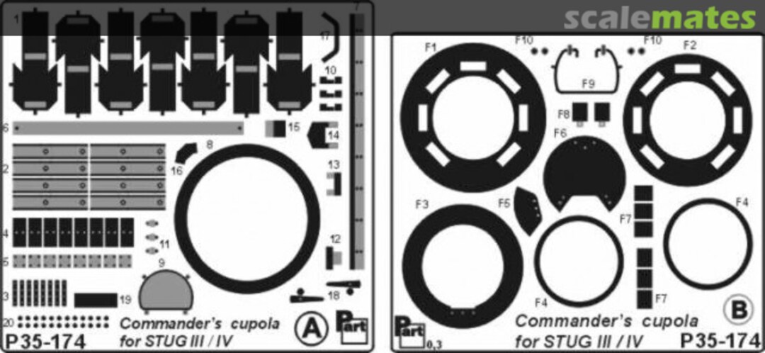 Boxart Commander's Cupola for StuG III & IV P35-174 Part