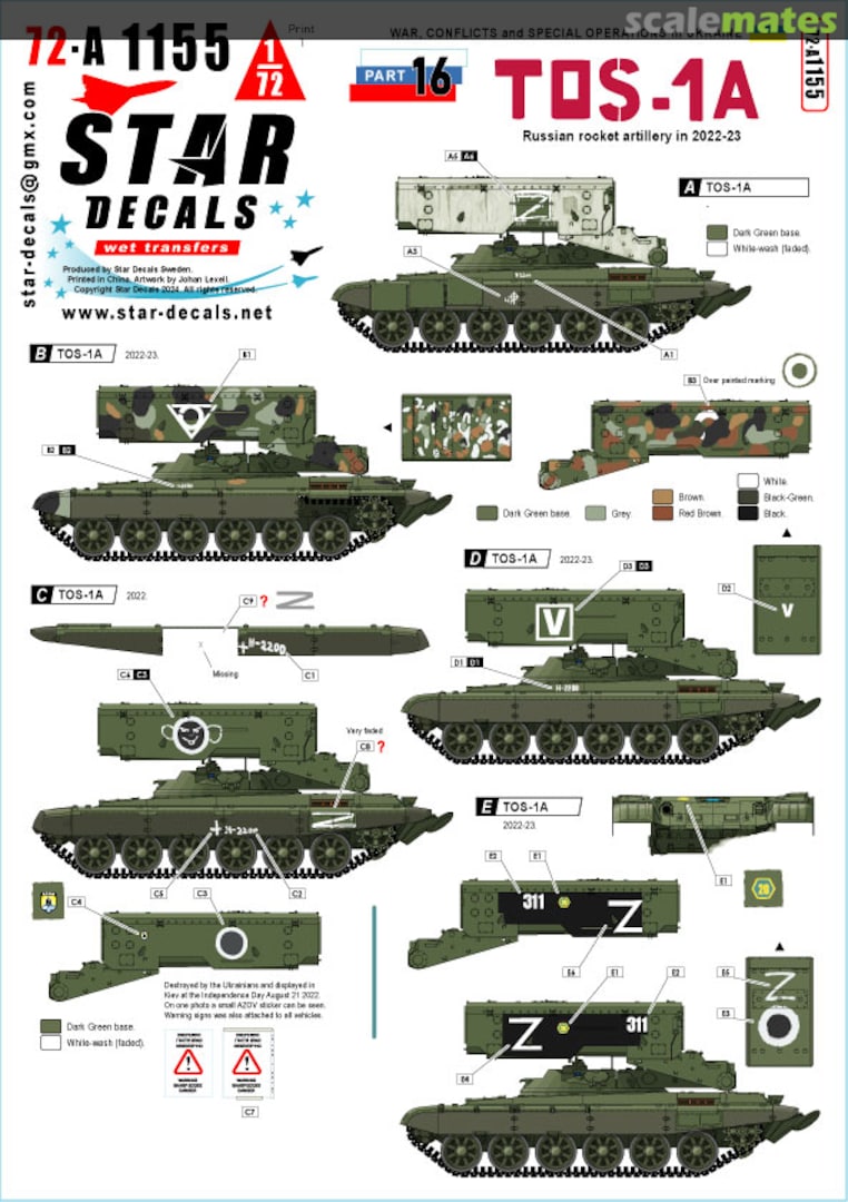 Boxart War, Conflicts and Special Operations in Ukraine Part 16 72-A1155 Star Decals