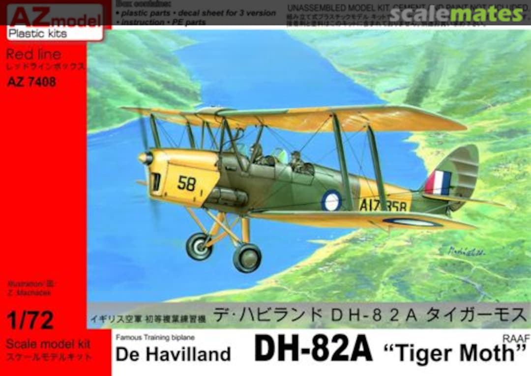 Boxart De Havilland DH 82A "Tiger Moth" AZ7408 AZmodel