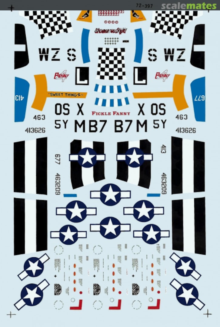 Boxart P-51D Mustangs 72-0397 Microscale