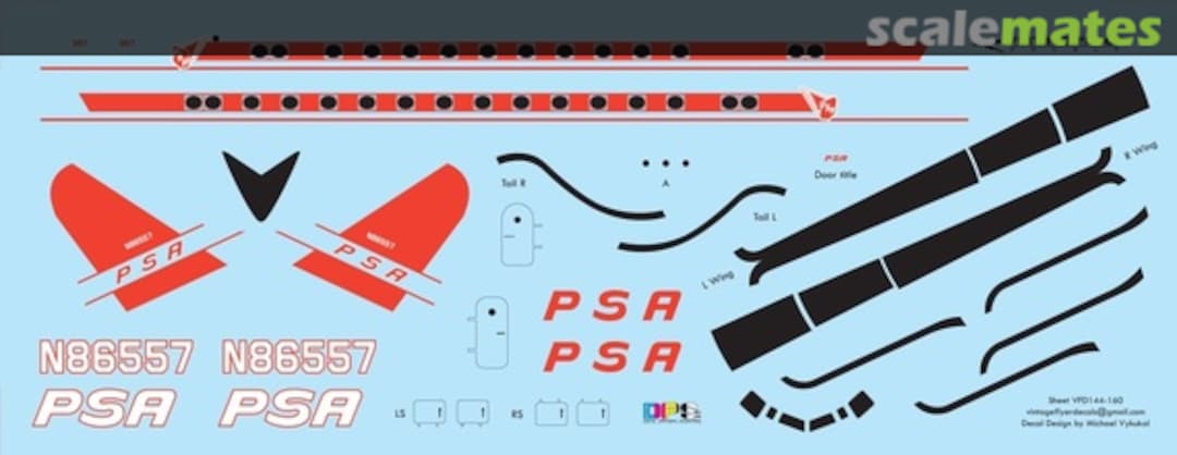 Boxart DC-4 PSA VFD072-160 Vintage Flyer Decals