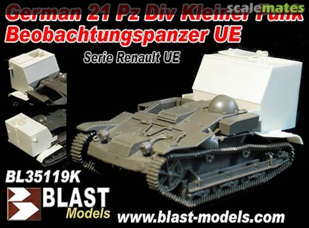 Boxart German 21 Pz Div kleiner Funk und Beobachtungspanzer auf Infanterie-Schlepper UE 630(f) BL35119K Blast Models