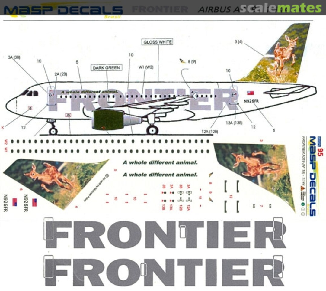 Boxart Airbus A319-112 MASP44-095 MASP Decals