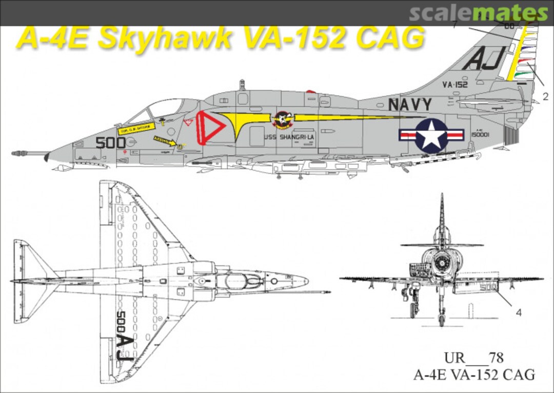 Boxart A-4E Skyhawk VA-152 CAG+stencils UR7278 UpRise