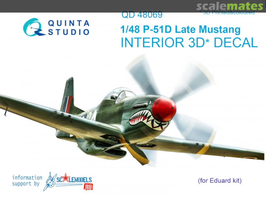 Boxart P-51D Late Mustang interior 3D decals QD48069 Quinta Studio