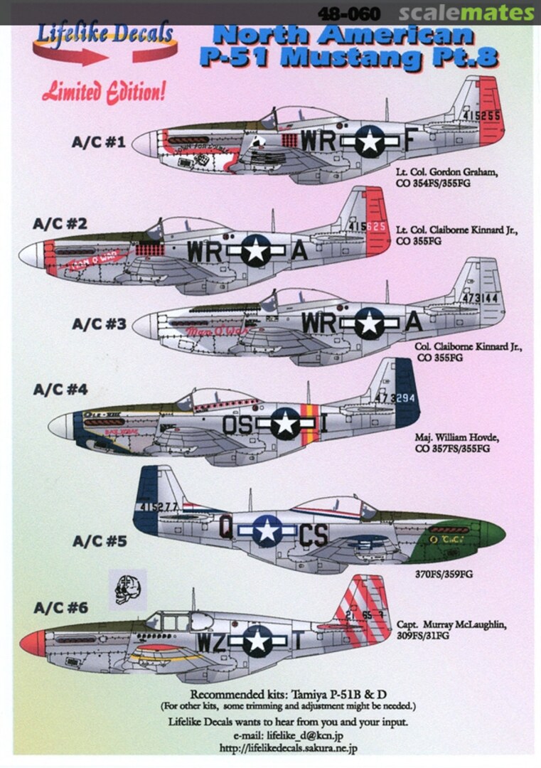 Boxart North American P-51 Mustang Pt. 8 48-060 Lifelike Decals