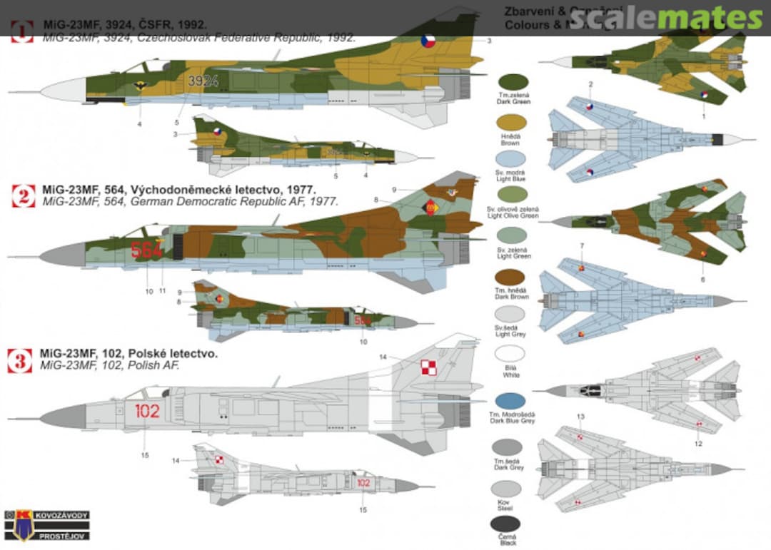 Contents Mikojan-Gurjevič MiG-23MF KPM0308 Kovozávody Prostějov