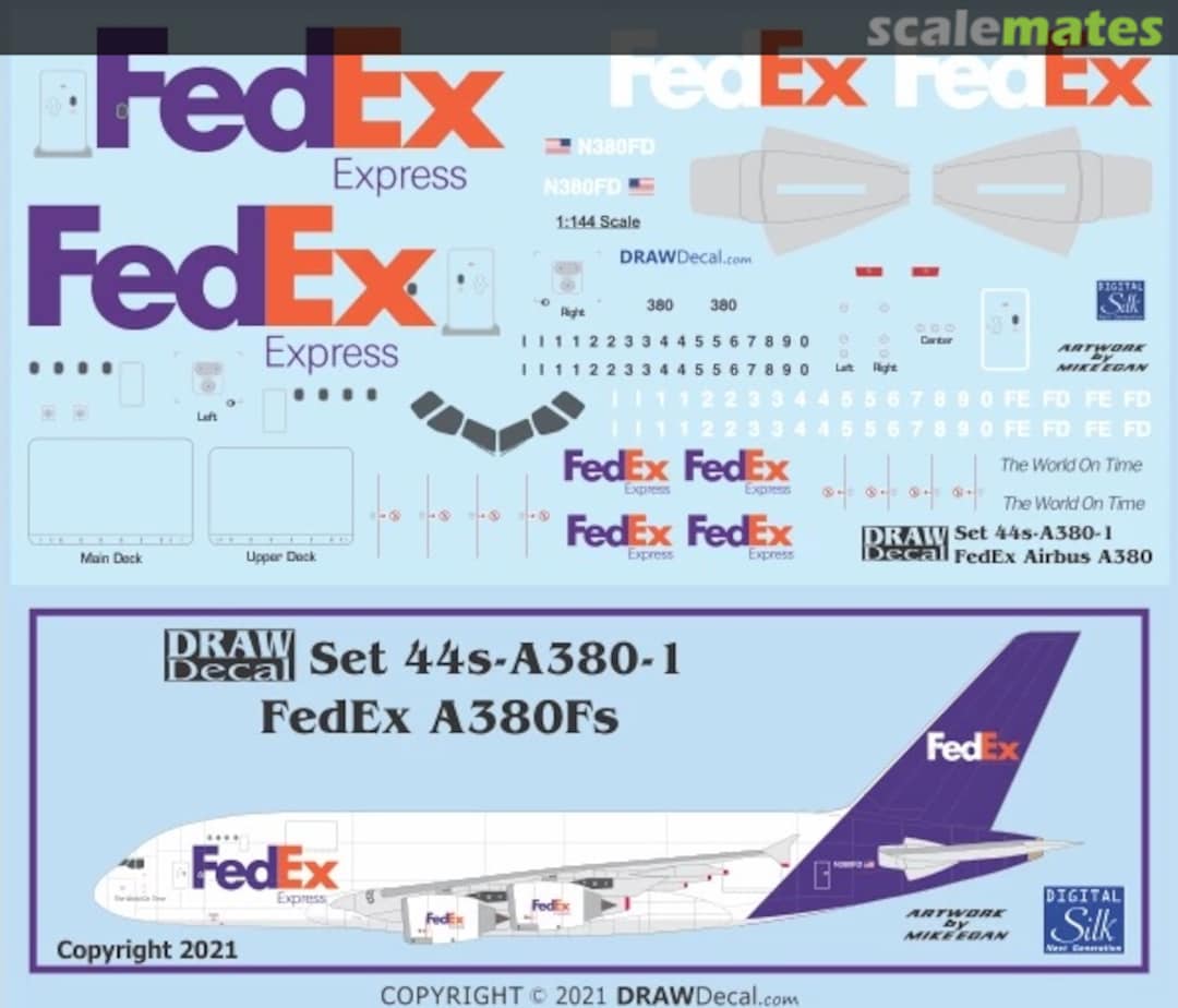 Boxart FedEx A380Fs 44-A380-1 Draw Decal