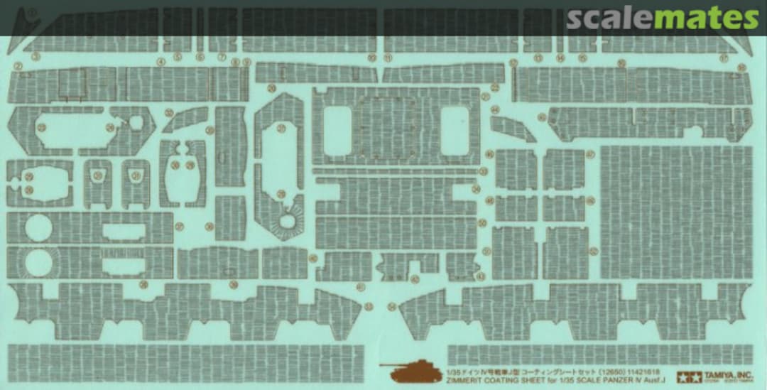 Boxart Zimmerit Coating Sheet for 1/35 Scale Panzer IV Ausf.J 12650 Tamiya