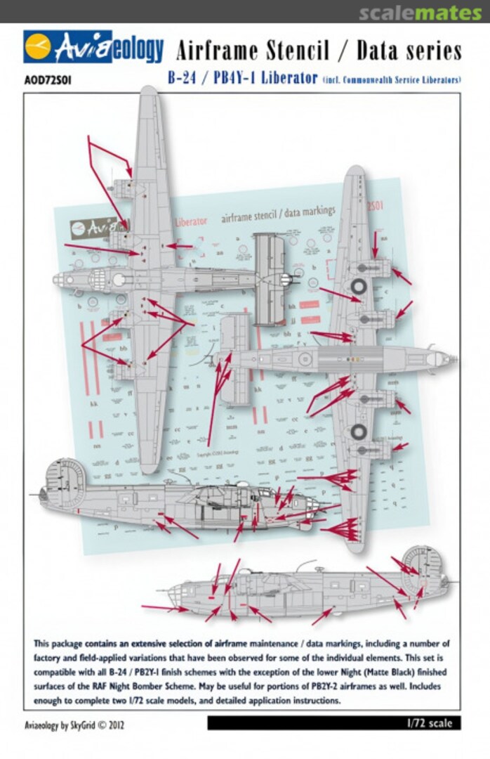 Boxart B-24 / PB4Y-1 Liberator AOD72S01 Aviaeology