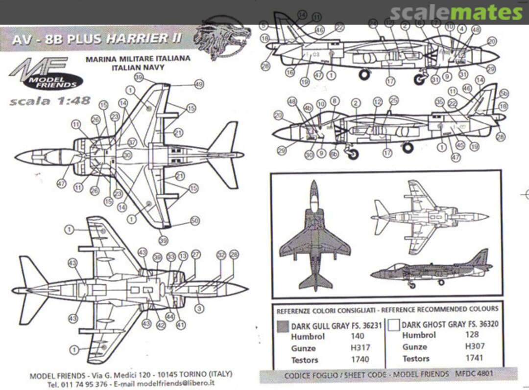 Boxart AV-8B Plus Harrier II MFDC 4801 Model Friends