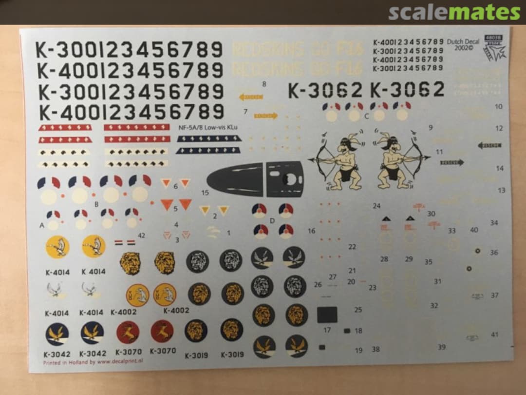 Boxart NF-5A/B KLu 'F-16' and 'RAF' scheme 48038 Dutch Decal