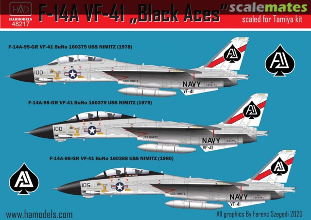 Boxart F-14A Tomcat VF-41 "Black Aces" 48217 HADmodels 