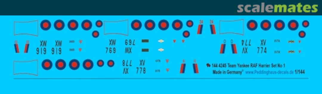 Boxart Team Yankee RAF Harrier Set No 1 144 4245 Peddinghaus-Decals
