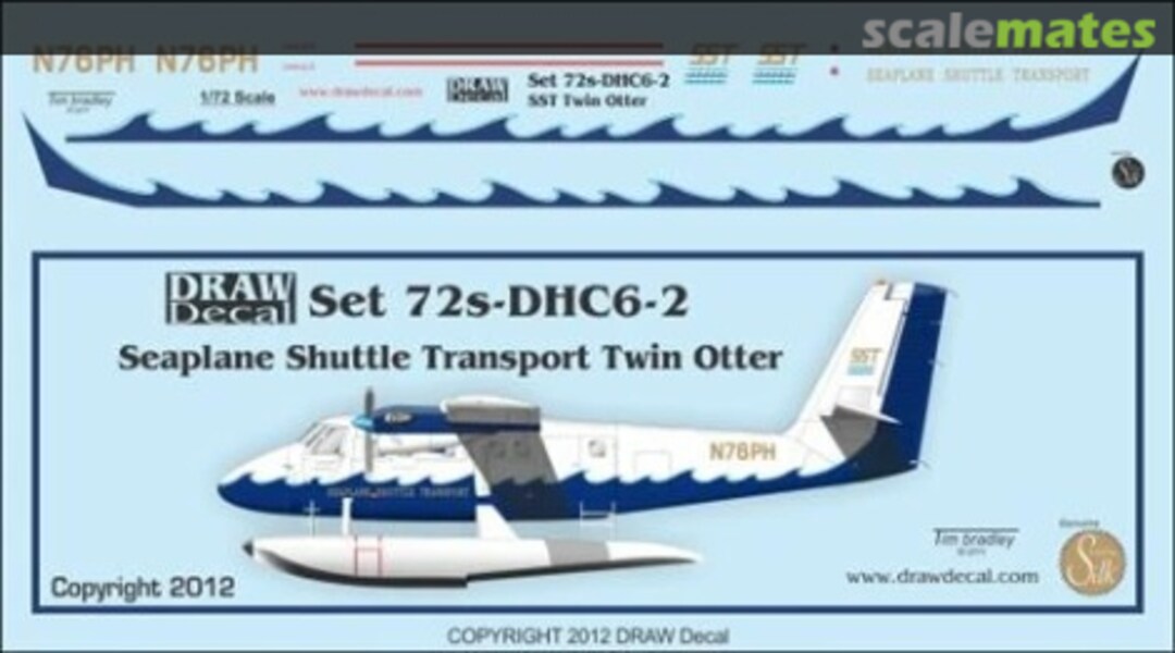 Boxart Seaplane Shuttle Transport Twin Otter 72-DHC6-2 Draw Decal