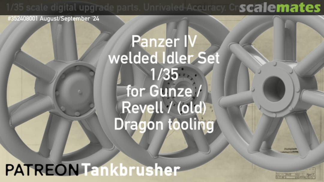 Boxart Panzer IV welded Idler set 352408001 Tankbrusher Scale Modeling