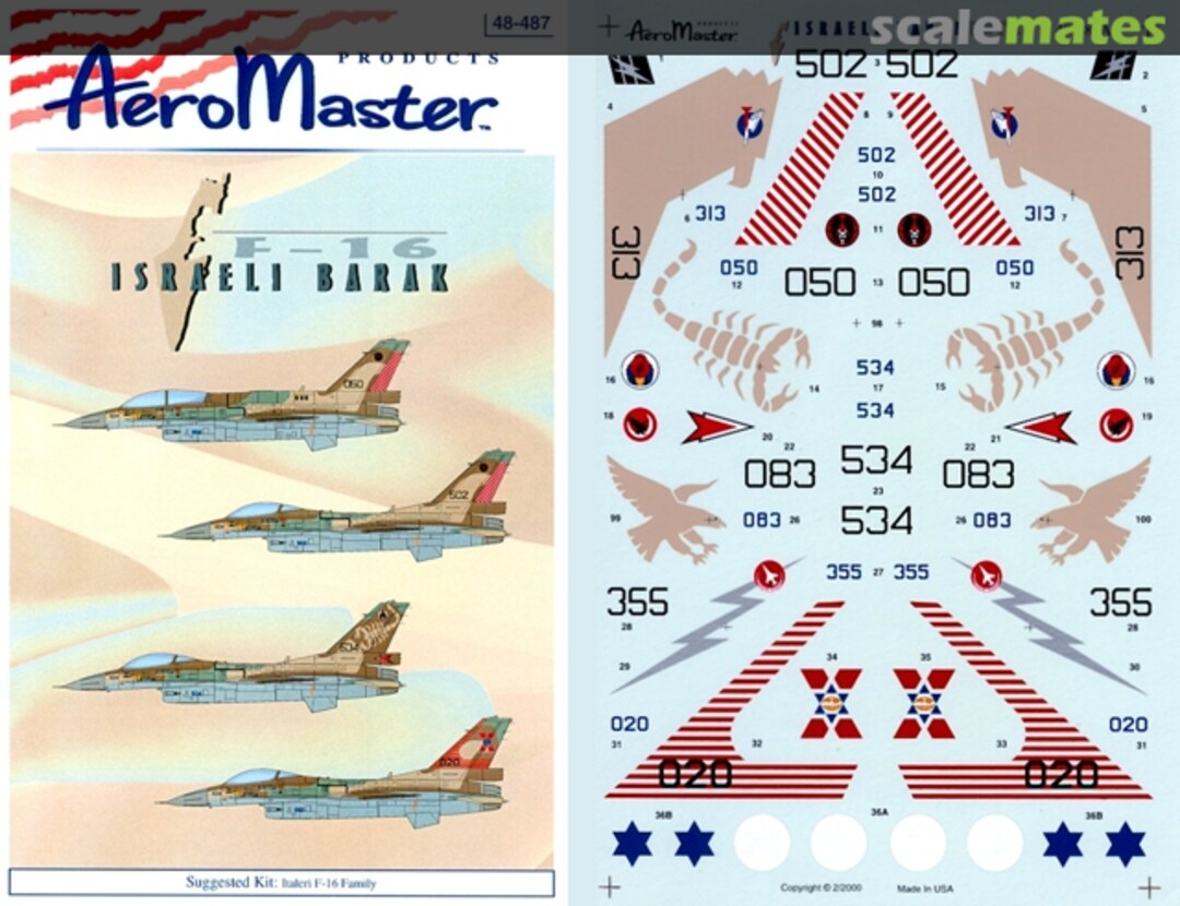 Boxart F-16 Israeli Barak 48-487 AeroMaster