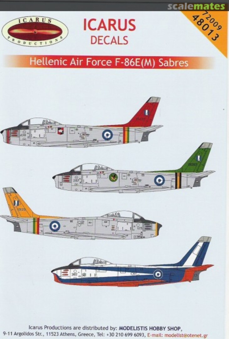 Boxart Hellenic Air Force F-86E(M) Sabres 48013 Icarus Productions