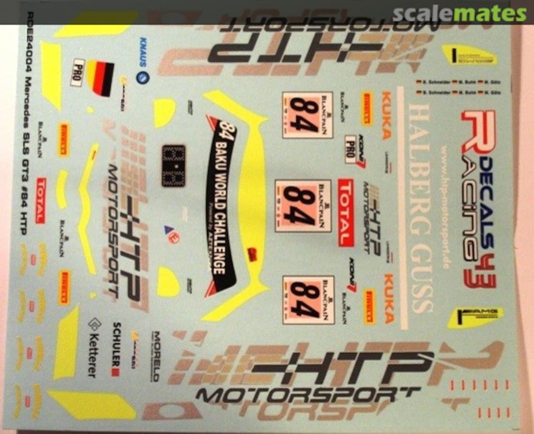 Boxart Mercedes SLS AMG GT3 HTP Motorsport RDE24-004 Racing Decals 43