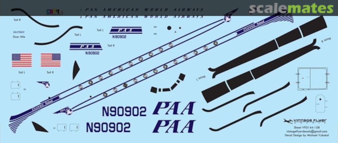 Boxart DC-4 Pan American (Del) VFD072-158 Vintage Flyer Decals