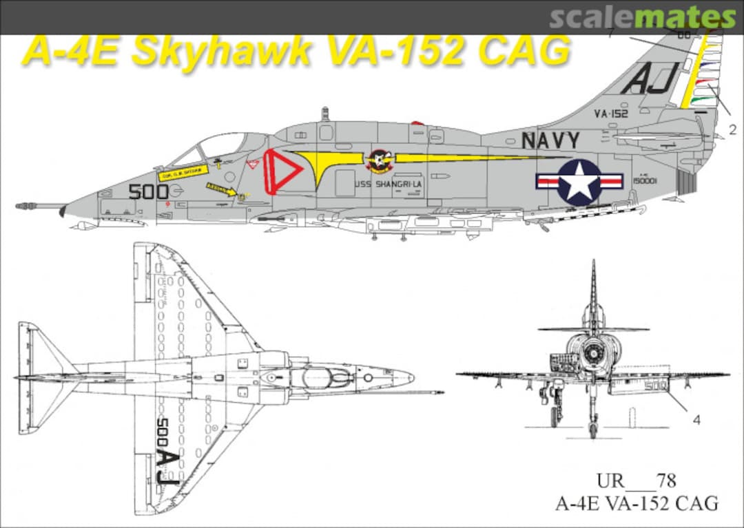 Boxart A-4E Skyhawk - VA-152 CAG UR3278 UpRise Decal Serbia