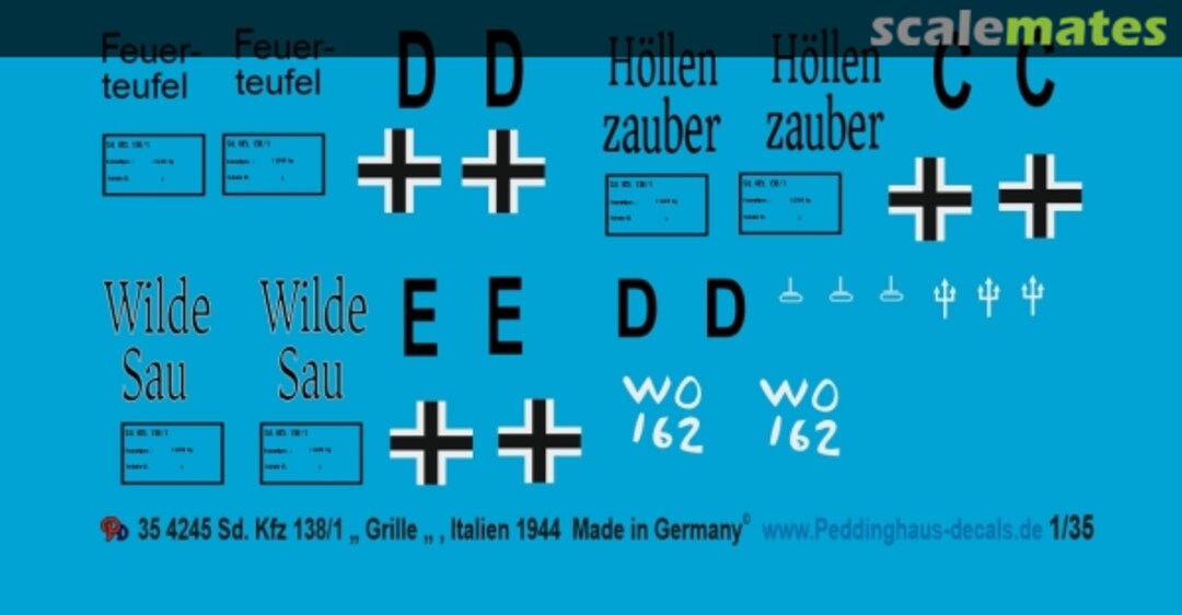 Boxart Sd. Kfz 138/1 "Grille" Italien 1944 34 4245 Peddinghaus-Decals