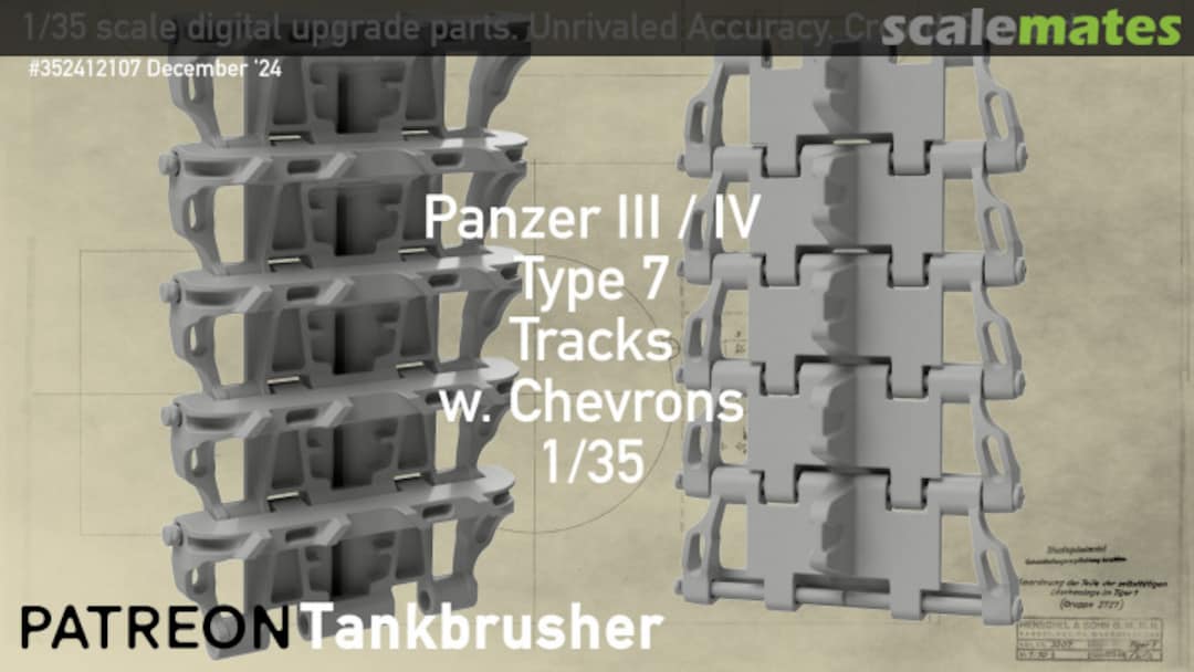 Boxart Panzer III / IV Type 7 tracks with Gleitschutzstollen 352412107 Tankbrusher Scale Modeling