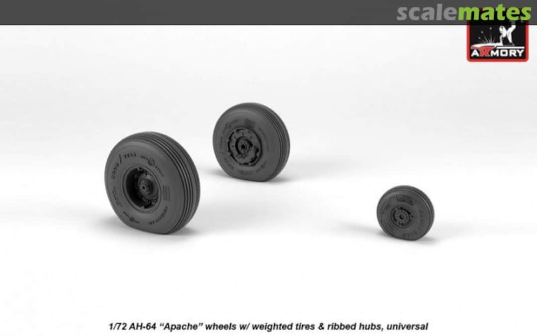 Boxart AH-64 Apache wheels w/ weighted tires, ribbed hubs AW72336 Armory