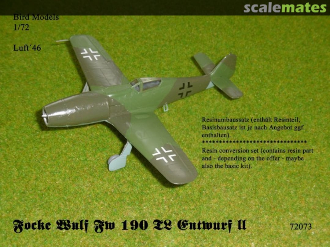 Boxart Focke Wulf Fw 190 TL Entwurf 2 72073 Bird Models