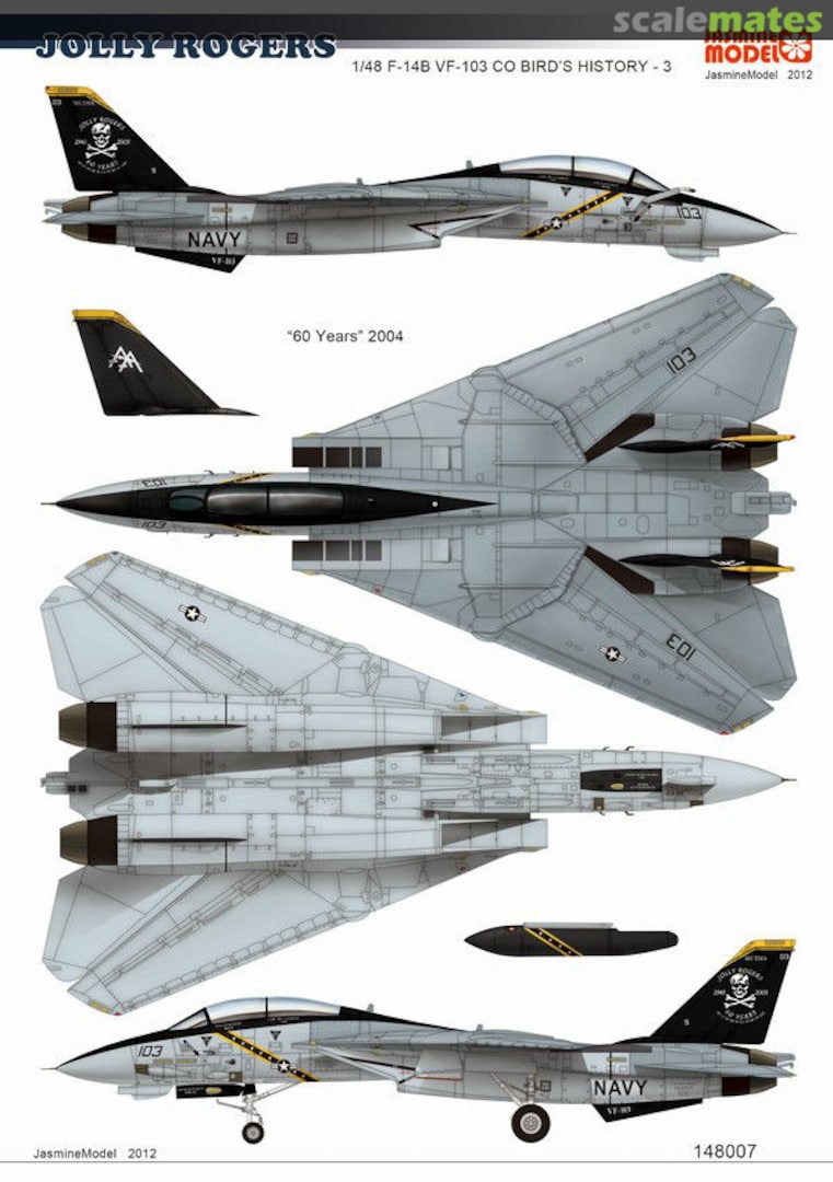 Boxart F-14B VF-103 CO Bird's History - 3 148007 Jasmine Model