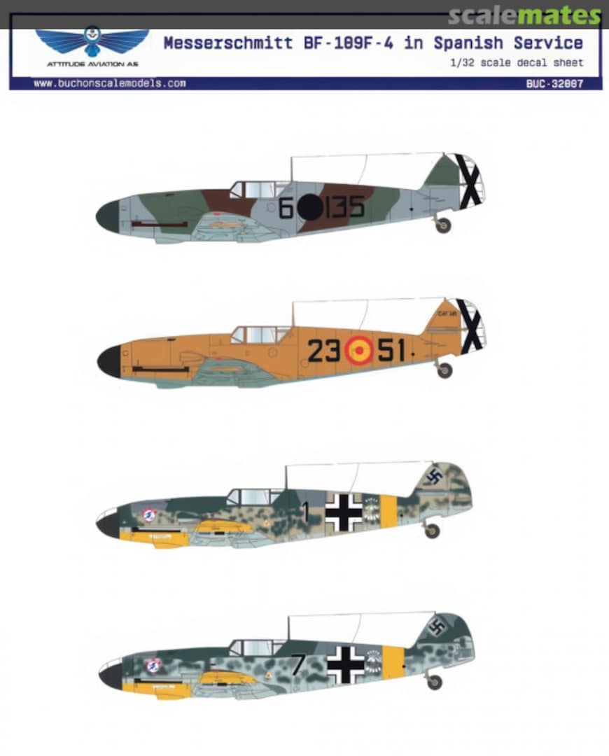 Boxart Messerschmitt Bf 109 F-4 BUC-32007 Buchon Scale Models