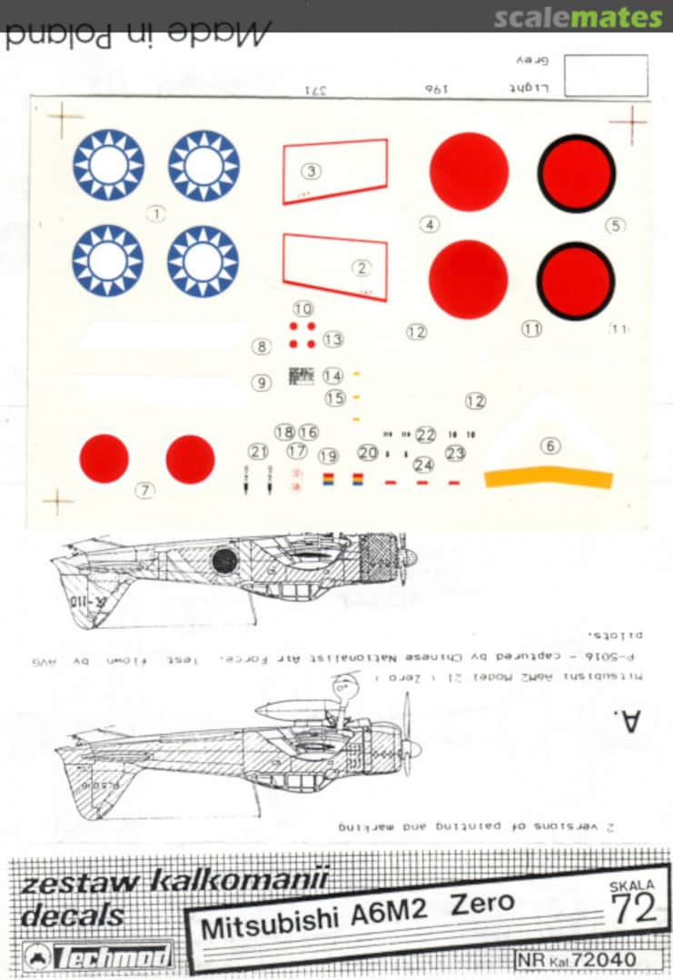 Boxart Mitsubishi A6M2 Zero 72040 Techmod