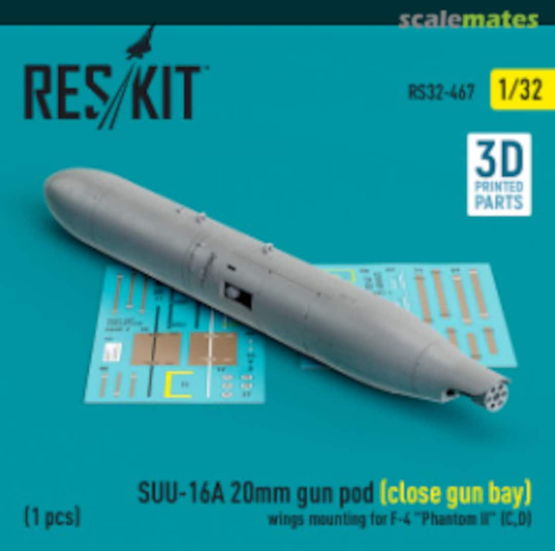 Boxart SUU-16A 20mm gun pod (closed gun bay) RS32-0467 ResKit