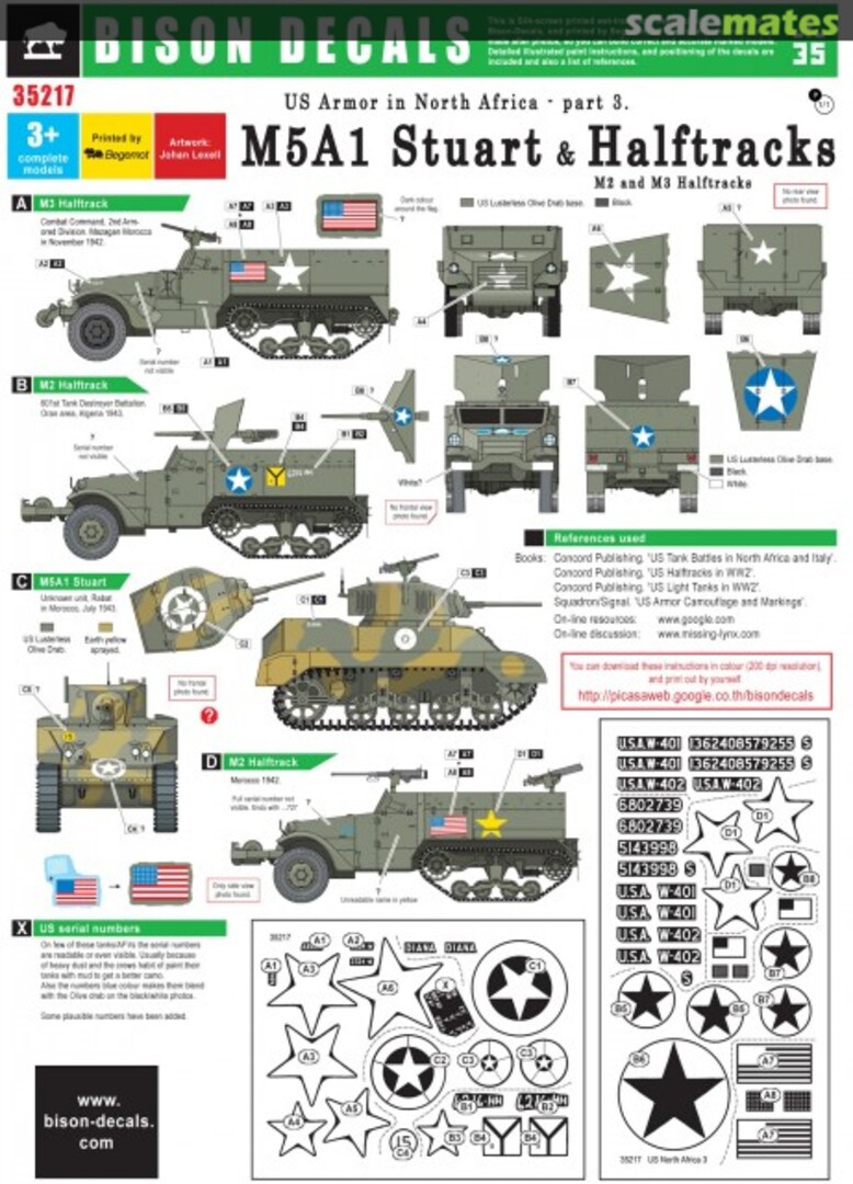 Boxart M5A1 Stuart & Halftracks 35217 Bison Decals