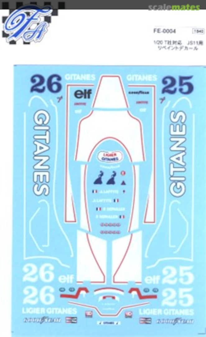 Boxart Ligier JS11 Repaint Decal (Tamiya) FE-0004 F'artefice