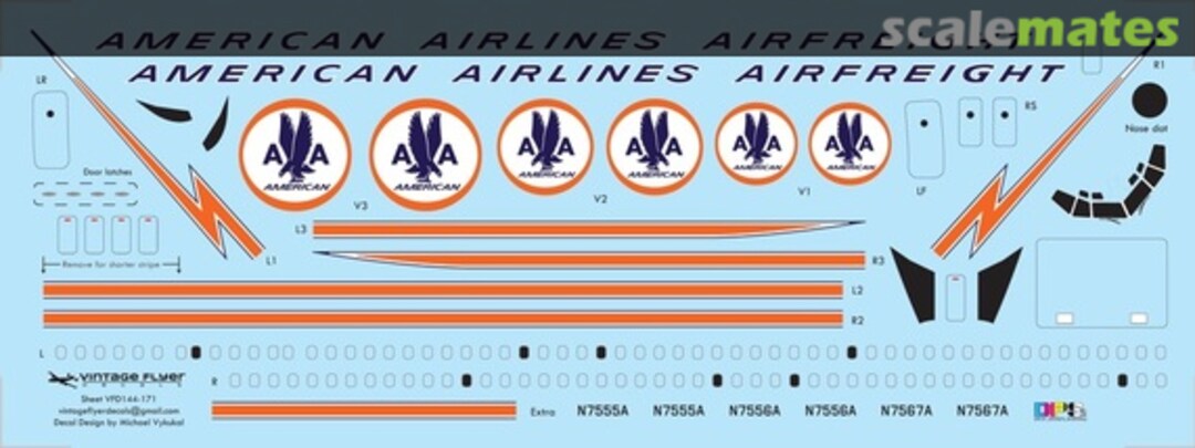 Boxart 707-323C AA Freighter VFD072-171 Vintage Flyer Decals