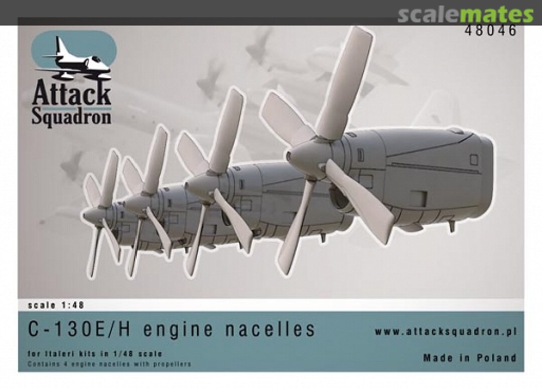 Boxart C-130 E/H Engine nacelles + propellers set 48046 Attack Squadron