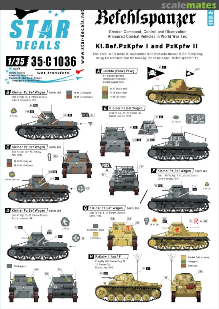 Boxart Befehlspanzer 1 35-C1036 Star Decals