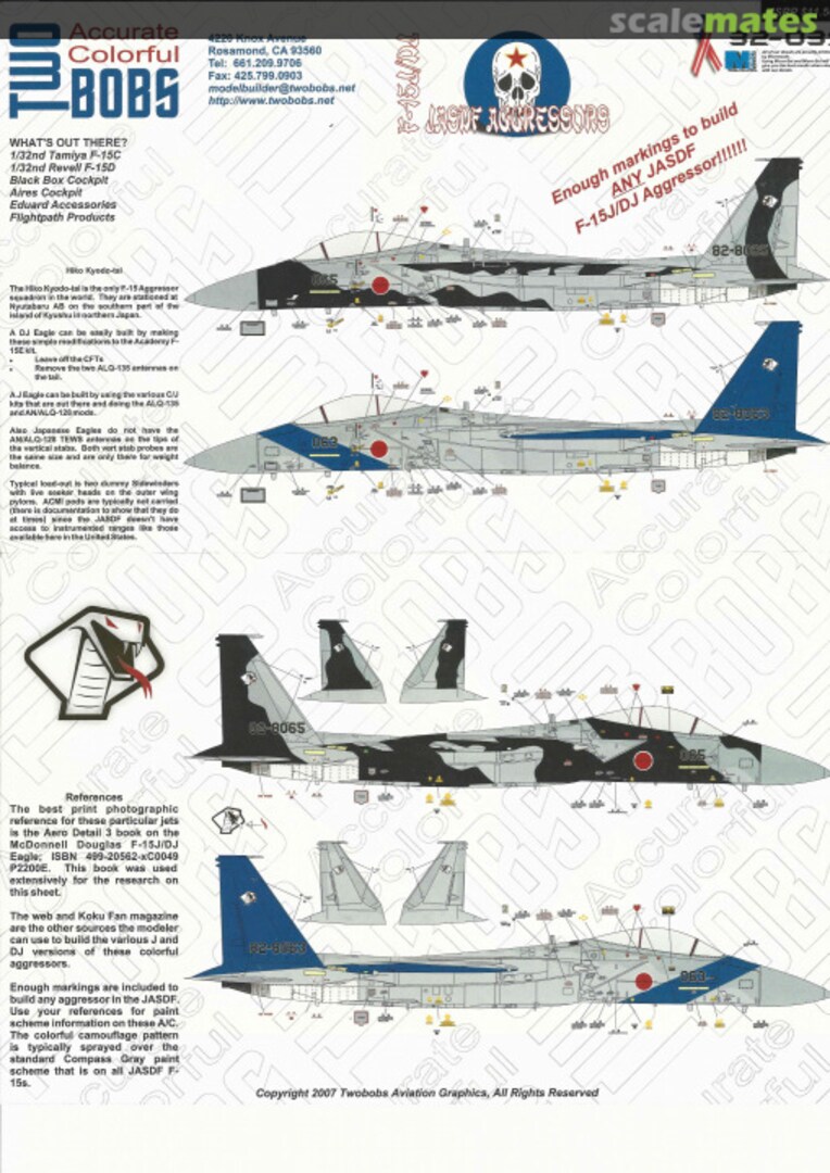 Boxart F-15C/D JASDF Aggressors 32039 TWO BOBS Accurate Colorful