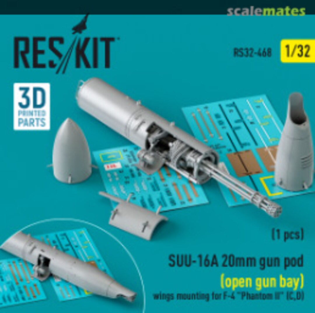 Boxart SUU-16A 20mm gun pod (open gun bay) RS32-0468 ResKit