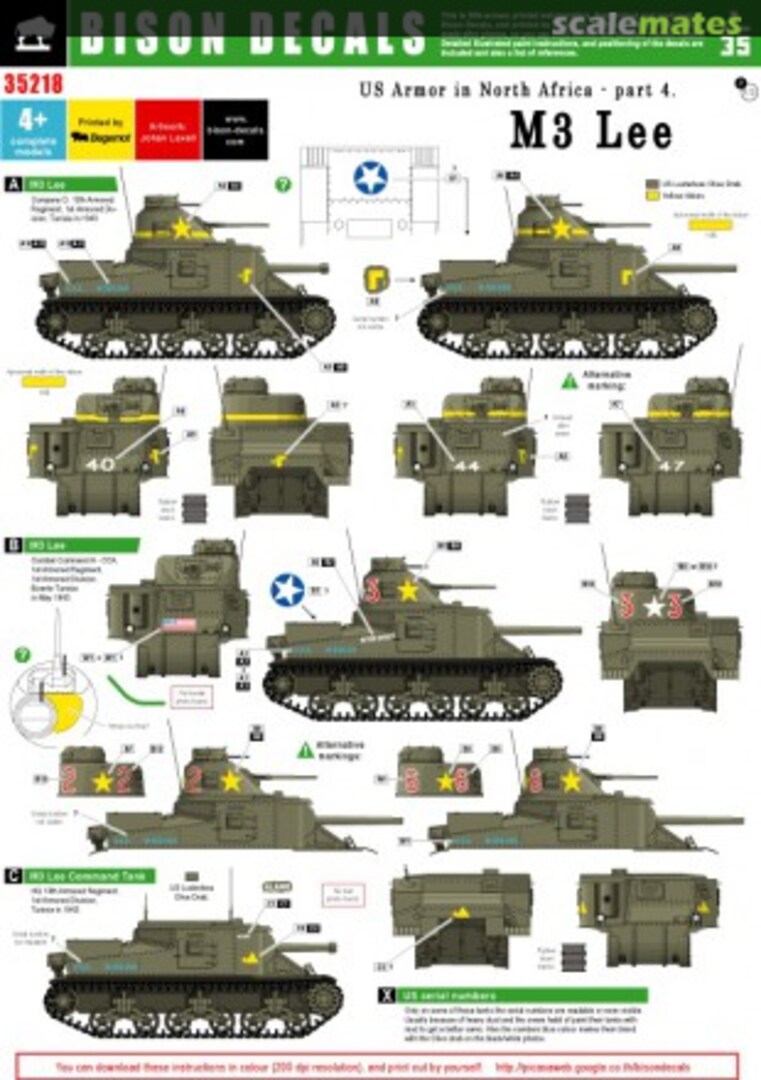 Boxart M3 Lee 35218 Bison Decals