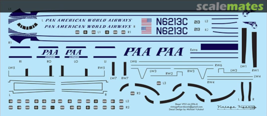 Boxart L-1049 Pan America VFD144-096 Vintage Flyer Decals