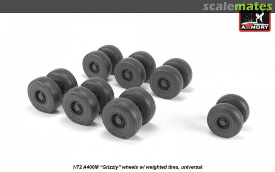 Boxart A400M Grizzly wheels w/ weighted tires AW72506 Armory